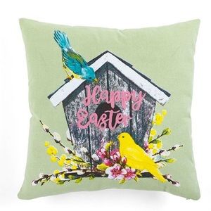 NWT - Lush Decor Easter Birds Decorative Pillow, 18" x 18"